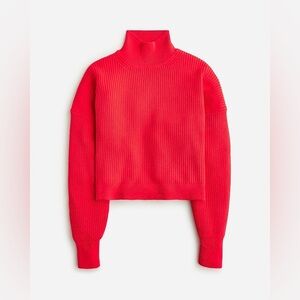 J. Crew Ribbed turtleneck sweater in stretch yarn, Red - M